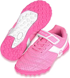 Linkidea Kids TF Soccer Shoes No Laces, Laceless Turf Soccer Cleats for Unisex-Child