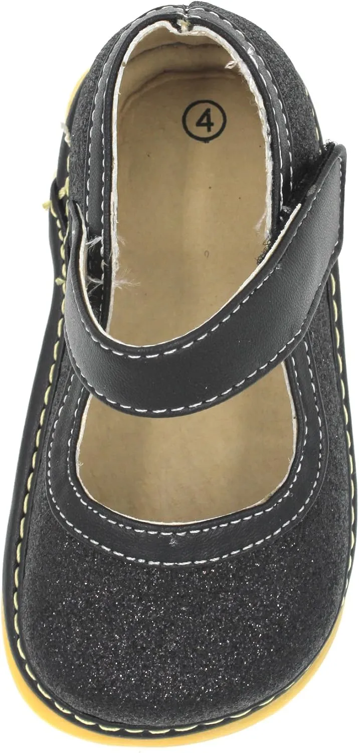 Little Mae's Boutique Mary Jane Squeaky Shoes for Toddler Girls, Ideal Walking Shoes with Removable Squeaker and Adjustable Strap - Soft Sole Shoes for Little Girls