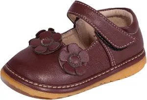 Little Mae's Boutique Mary Jane Squeaky Shoes for Toddler Girls, Ideal Walking Shoes with Removable Squeaker and Adjustable Strap - Soft Sole Shoes for Little Girls