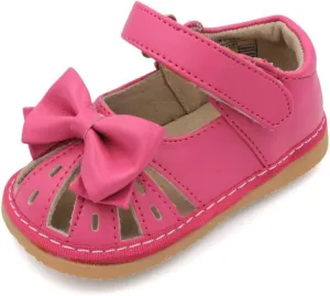 Little Mae's Boutique Mary Jane Squeaky Shoes for Toddler Girls, Ideal Walking Shoes with Removable Squeaker and Adjustable Strap - Soft Sole Shoes for Little Girls