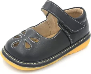 Little Mae's Boutique Mary Jane Squeaky Shoes for Toddler Girls, Ideal Walking Shoes with Removable Squeaker and Adjustable Strap - Soft Sole Shoes for Little Girls