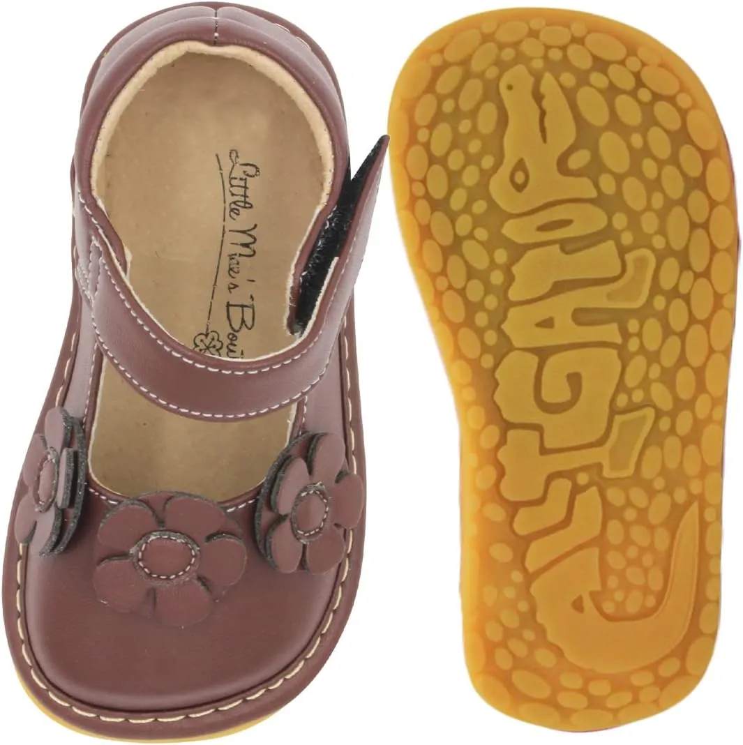Little Mae's Boutique Mary Jane Squeaky Shoes for Toddler Girls, Ideal Walking Shoes with Removable Squeaker and Adjustable Strap - Soft Sole Shoes for Little Girls