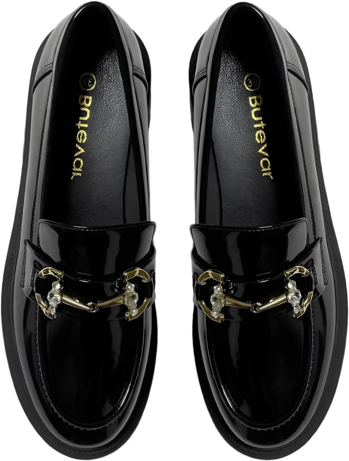 Loafers for Women Chunky Platform Loafers Slip On Fashion Casual Black Dressy Work Shoes