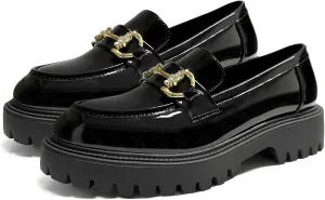 Loafers for Women Chunky Platform Loafers Slip On Fashion Casual Black Dressy Work Shoes