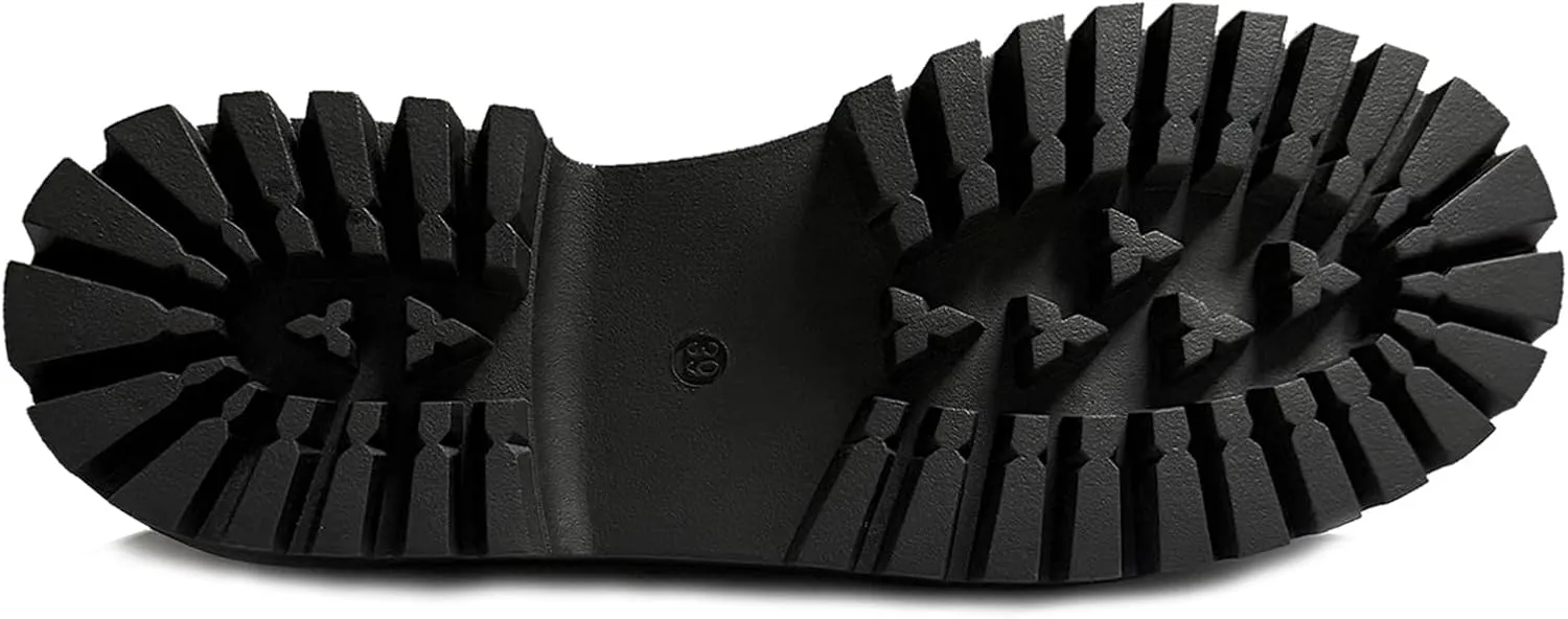 Loafers for Women Chunky Platform Loafers Slip On Fashion Casual Black Dressy Work Shoes