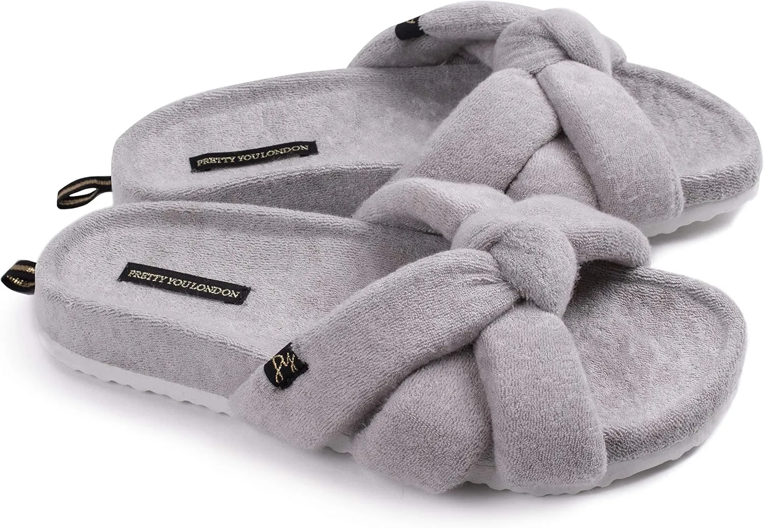 London Women's Footwear Beautiful Slider Slipper Bow - Ariel Grey