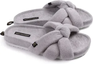 London Women's Footwear Beautiful Slider Slipper Bow - Ariel Grey