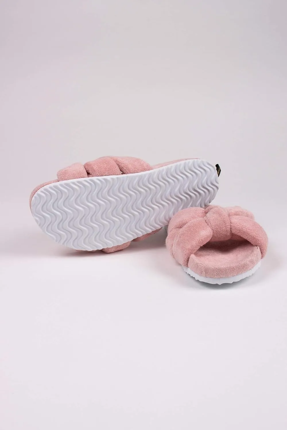 London Women's Footwear Beautiful Slider Slipper Bow - Ariel Pink