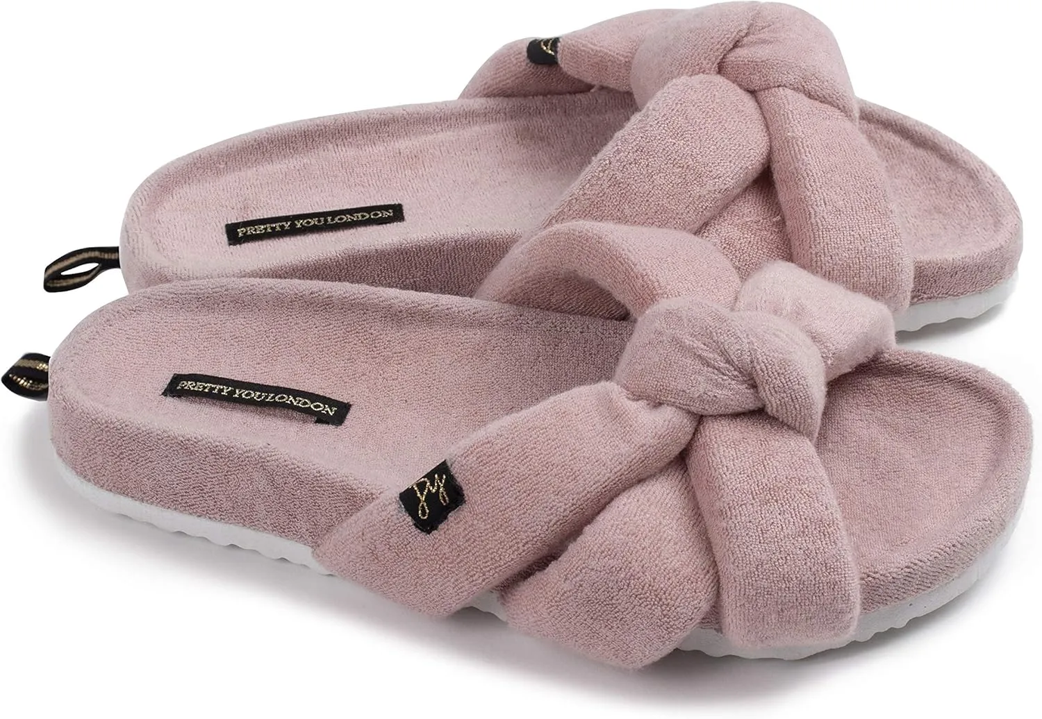 London Women's Footwear Beautiful Slider Slipper Bow - Ariel Pink
