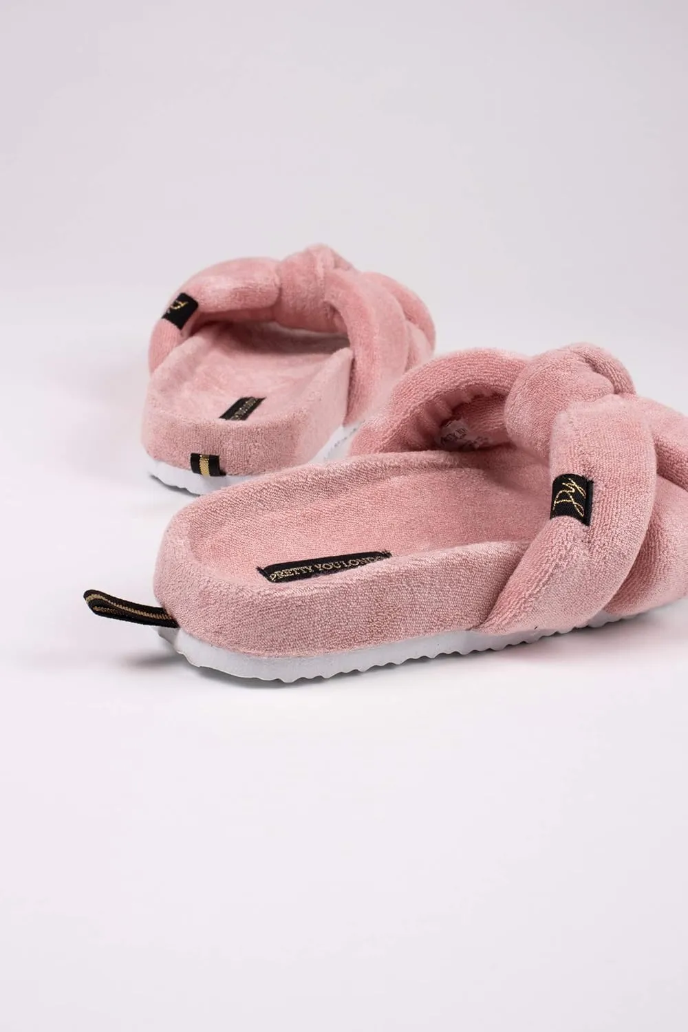 London Women's Footwear Beautiful Slider Slipper Bow - Ariel Pink