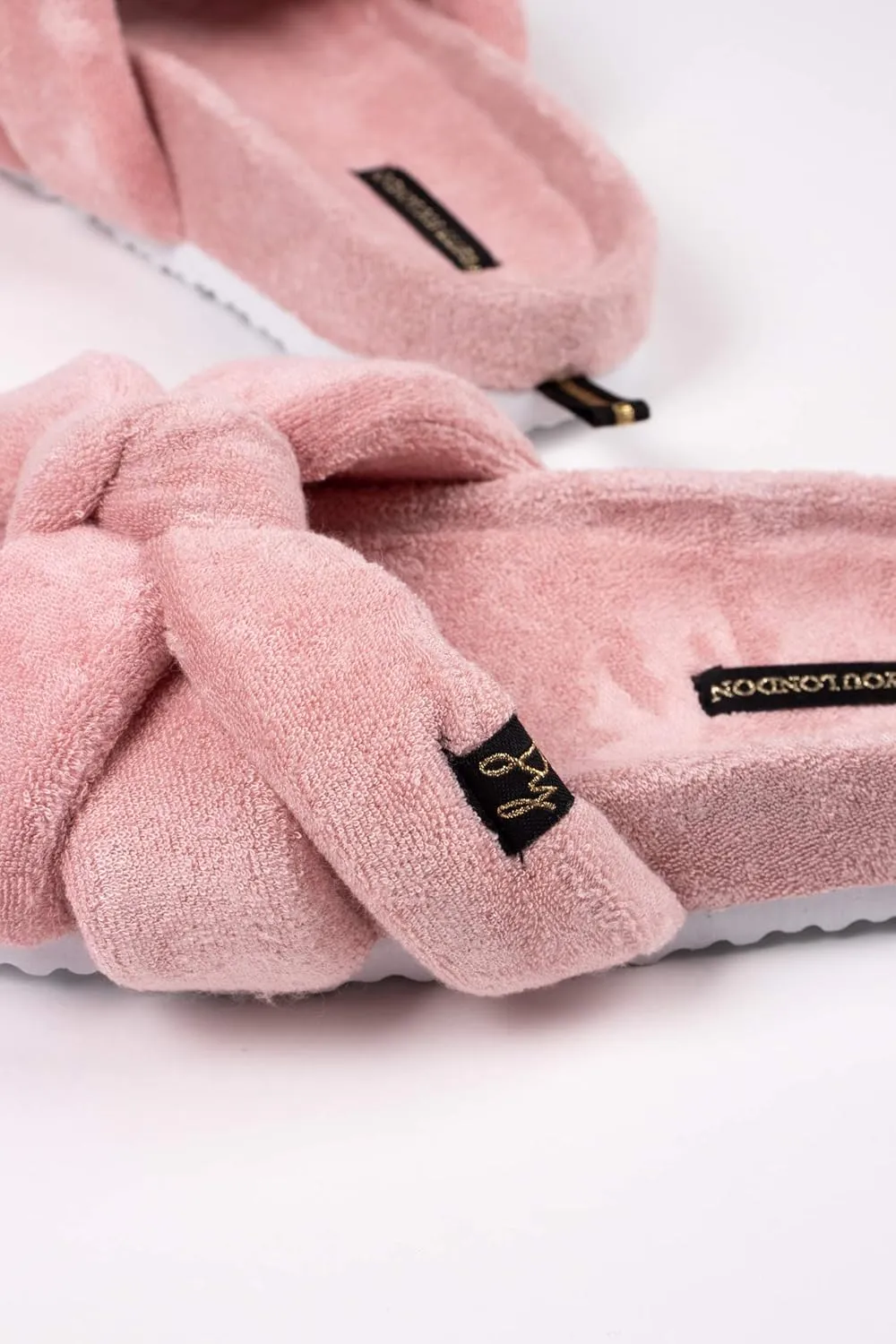 London Women's Footwear Beautiful Slider Slipper Bow - Ariel Pink