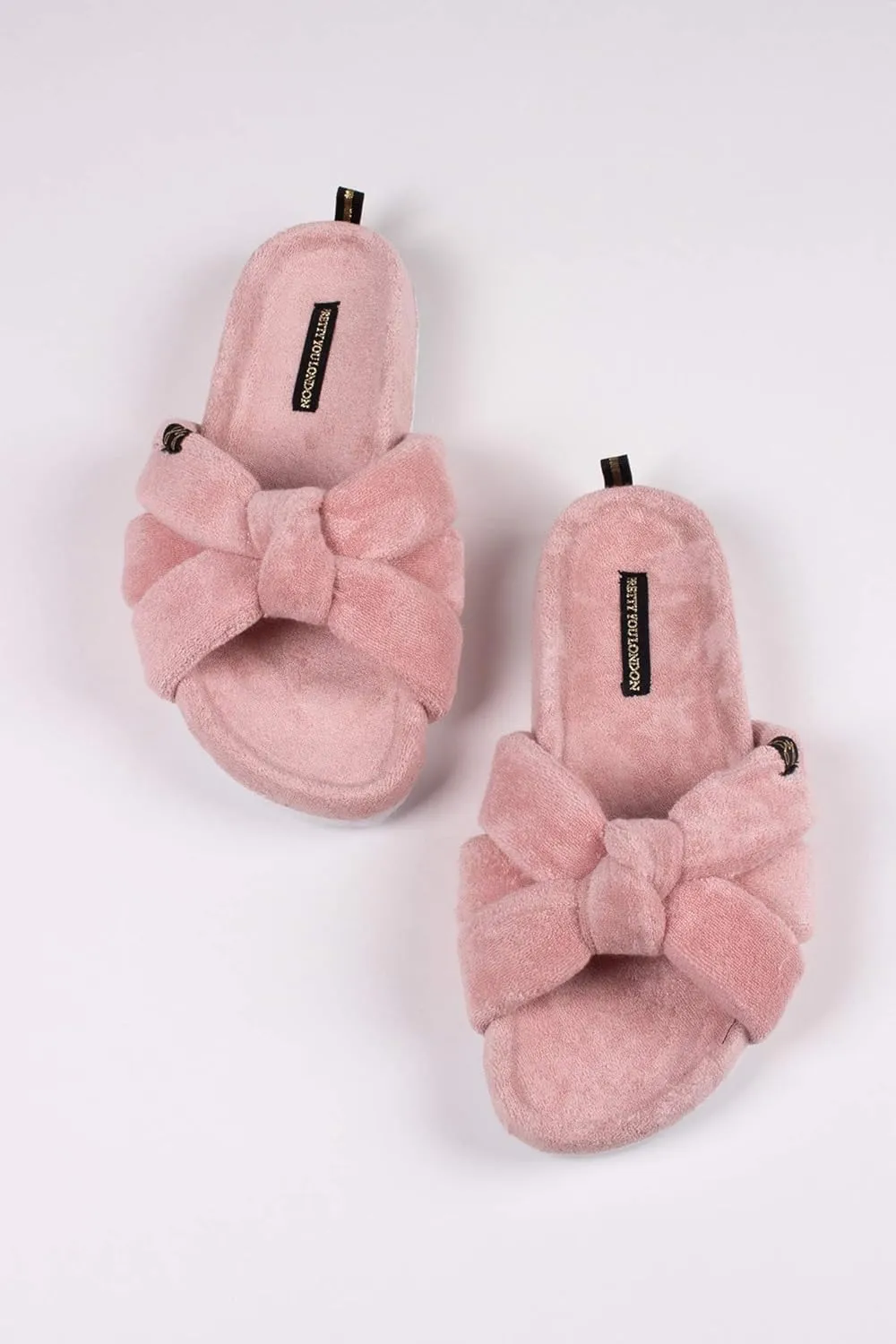 London Women's Footwear Beautiful Slider Slipper Bow - Ariel Pink