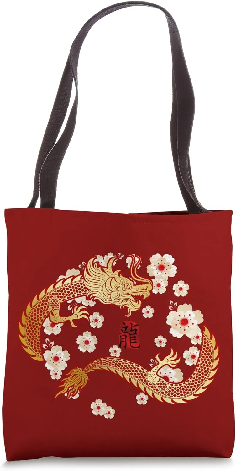 Lucky Money Red Envelope Red Pocket Dragon Year Ingot Coin Tote Bag