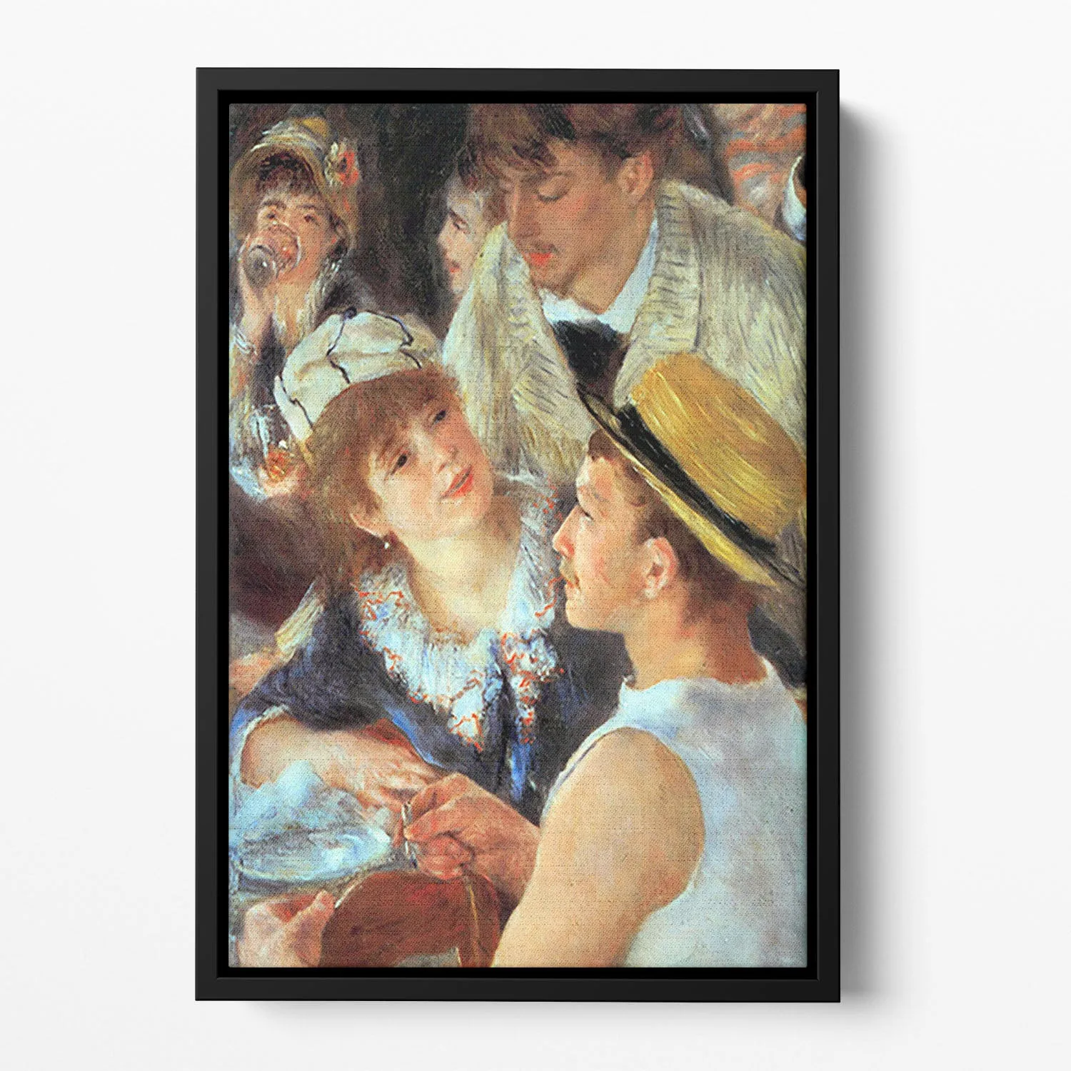 Lunch on the boat party detail by Renoir Floating Framed Canvas