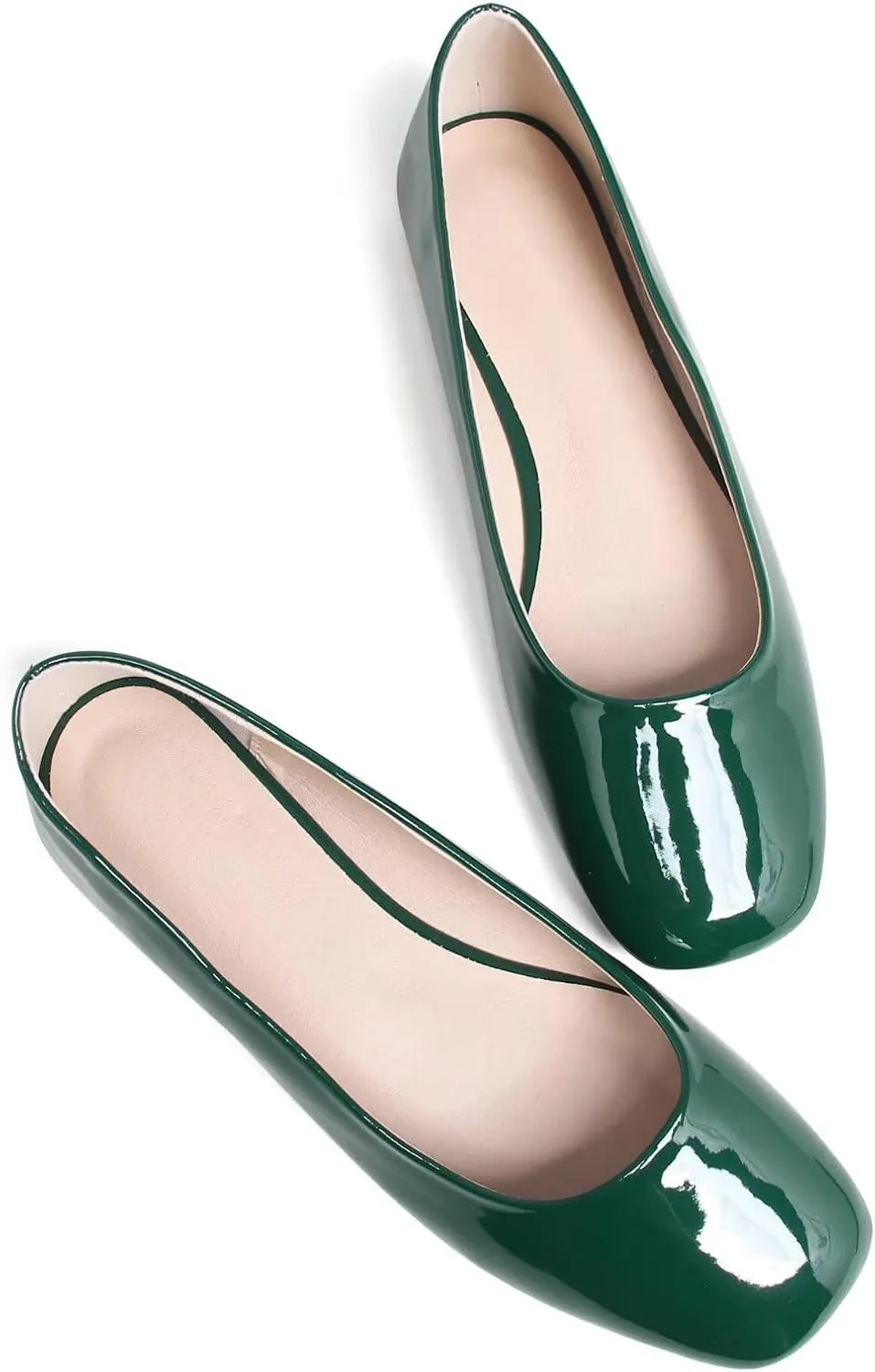 LUXINYU Flats for Women Classic Pointed Toe Slip-On Ballet Flats Soft Pu Leather Dress Shoes Comfortable Loafers Lightweight