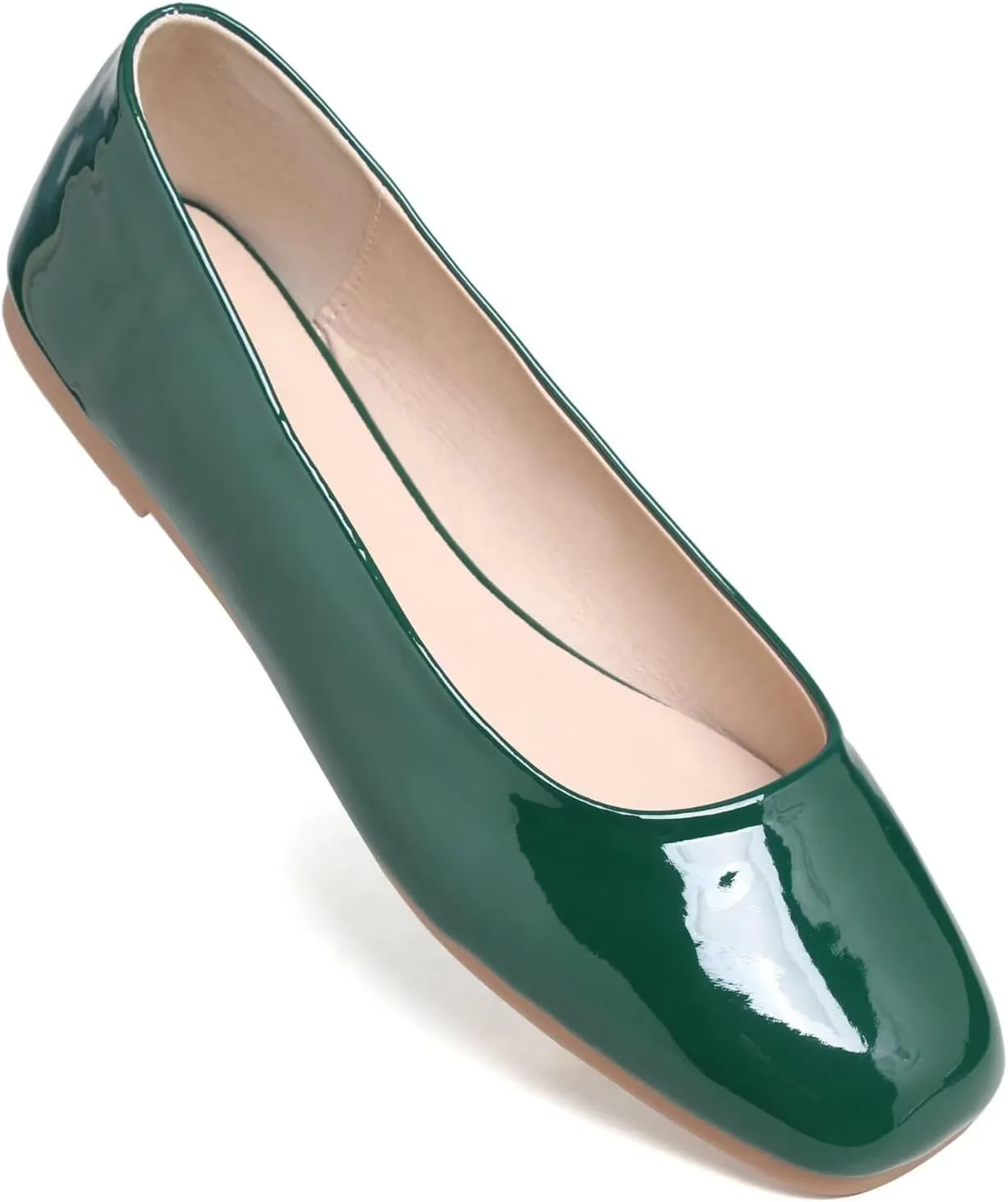 LUXINYU Flats for Women Classic Pointed Toe Slip-On Ballet Flats Soft Pu Leather Dress Shoes Comfortable Loafers Lightweight
