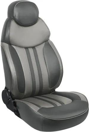 Luxury Reclining Boat Seat High Back Pontoon Captains Chair,Charcoal/Light Gray