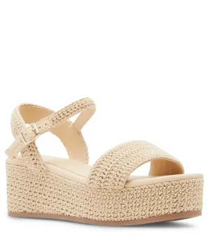 Madden Girl Womens Julian-C Wedges Slingback Ankle Strap Beige 10 Medium (B,M)
