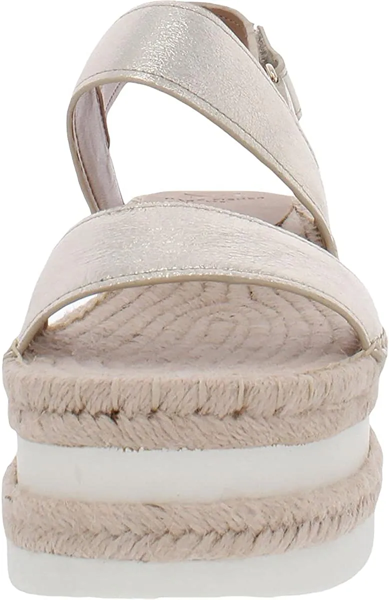 Marc Fisher LTD Womens Gallia Suede Slingback Wedge Sandals Gold 8 Medium (B,M)