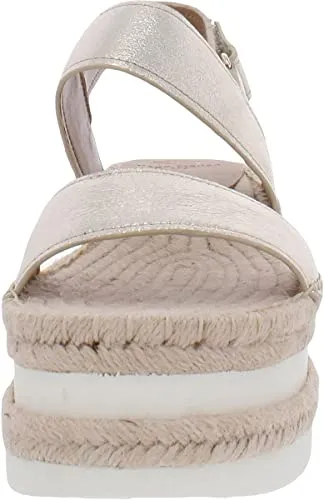 Marc Fisher LTD Womens Gallia Suede Slingback Wedge Sandals Gold 8 Medium (B,M)