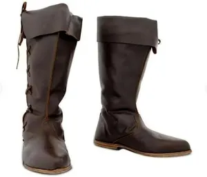 Medieval Leather Boots | Re-Enactment Shoes SCA LARP Riding Custom | Leather Boot