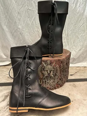 Medieval Leather Lise's Boots Medieval boots late 14th-15th Century Shoes Handmade shoes Riding Boots