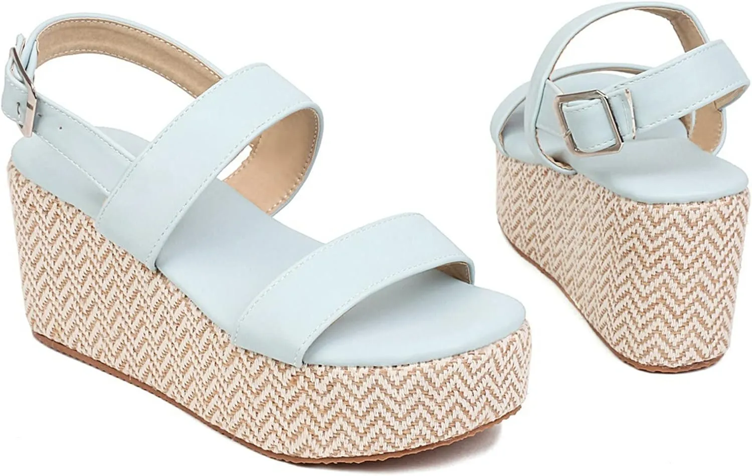 Meefit Women Platform Espadrille Wedges Sandals Open Toe Slingback Ankle Strap High Heels Sandals
