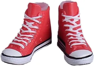 Meetoget Figure Male Doll Daily Sports Shoes 1/12 Scale high-top Knapsack for Action Figure PU004US,Red