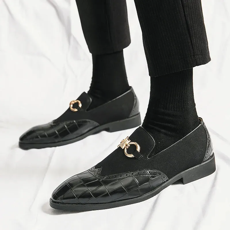 Men’s Autumn Green Nubuck Leather Loafers – Slip-On Luxury Designer Shoes with Thick Sole