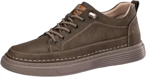 Men's Invisible Height Increasing Shoes Elevator Sneakers Breathable Lace Up Oxford Shoes Hidden Heel Lifting Shoes 2" Taller