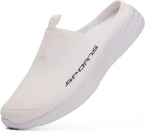 Men's Knitting Mesh Slip-On Casual Mules Comfort Round Toe Platform Arch Support Clog Open Back Shoes Non-Slip Lightweight Indoor Outdoor House Slippers