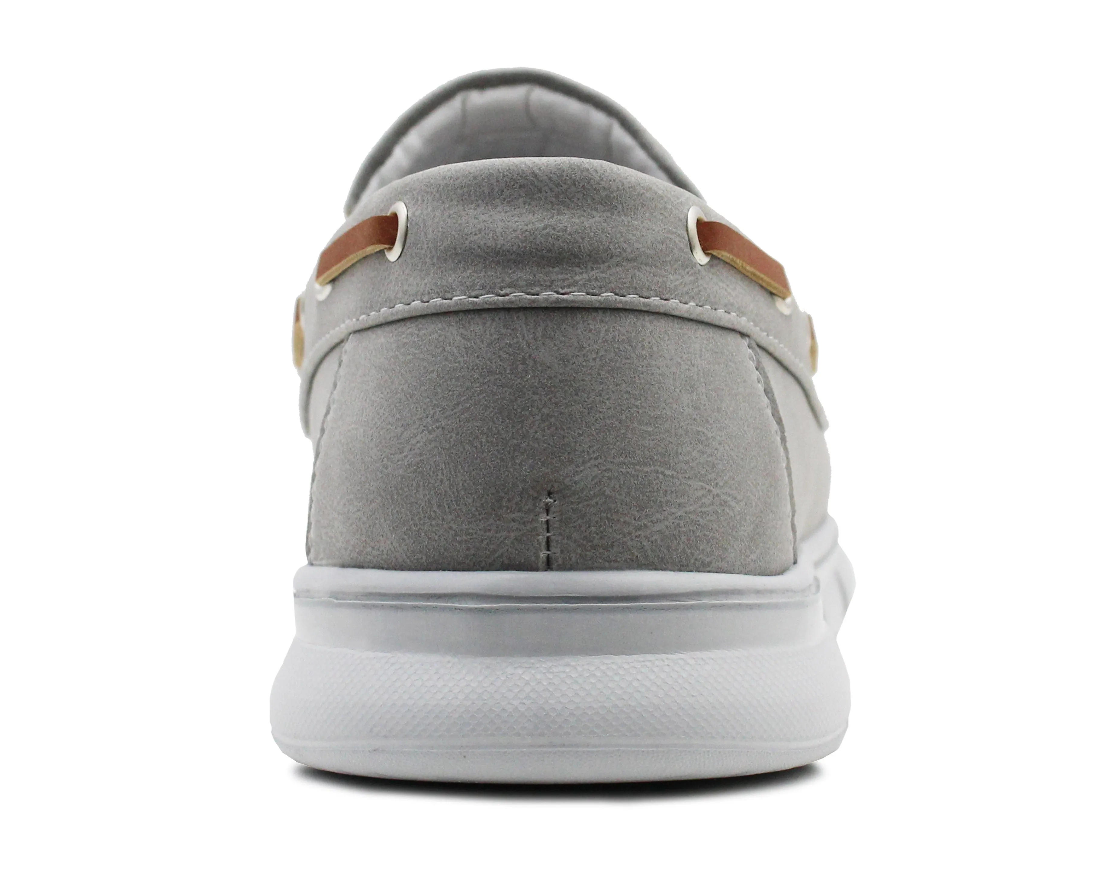 Mens Slip On Boat Shoes Deck Grey Trainers Lightweight Elastic Twin Gusset Casual Flat Low Top Sneaker Pumps