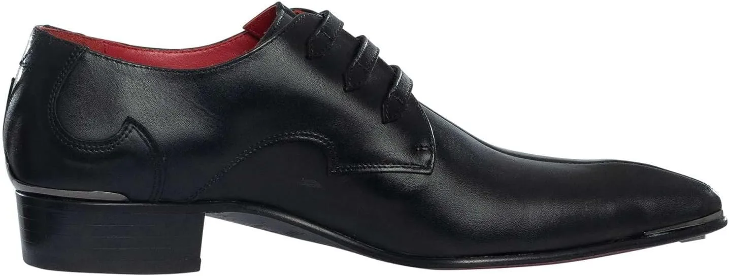 Men's Triple Strap Monk Leather Shoes, Black