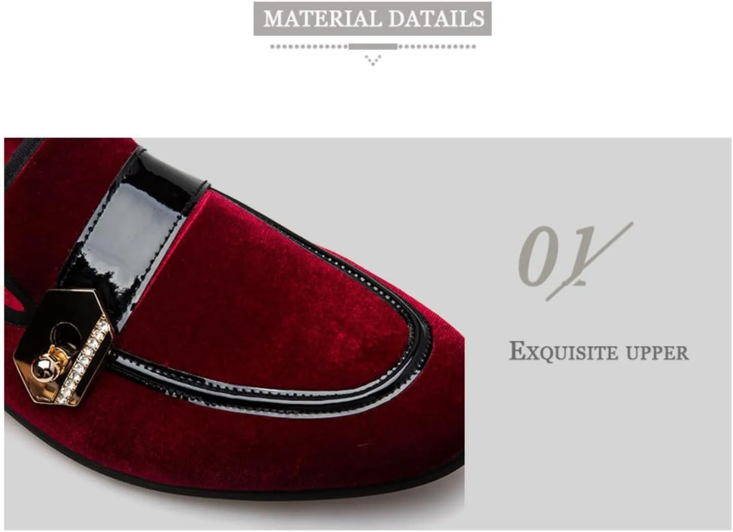 Men's Velvet Loafers | Slip-On Dress Shoes for Weddings & Prom | Elastic Goring Formal Party Shoes with Cushioned Sole