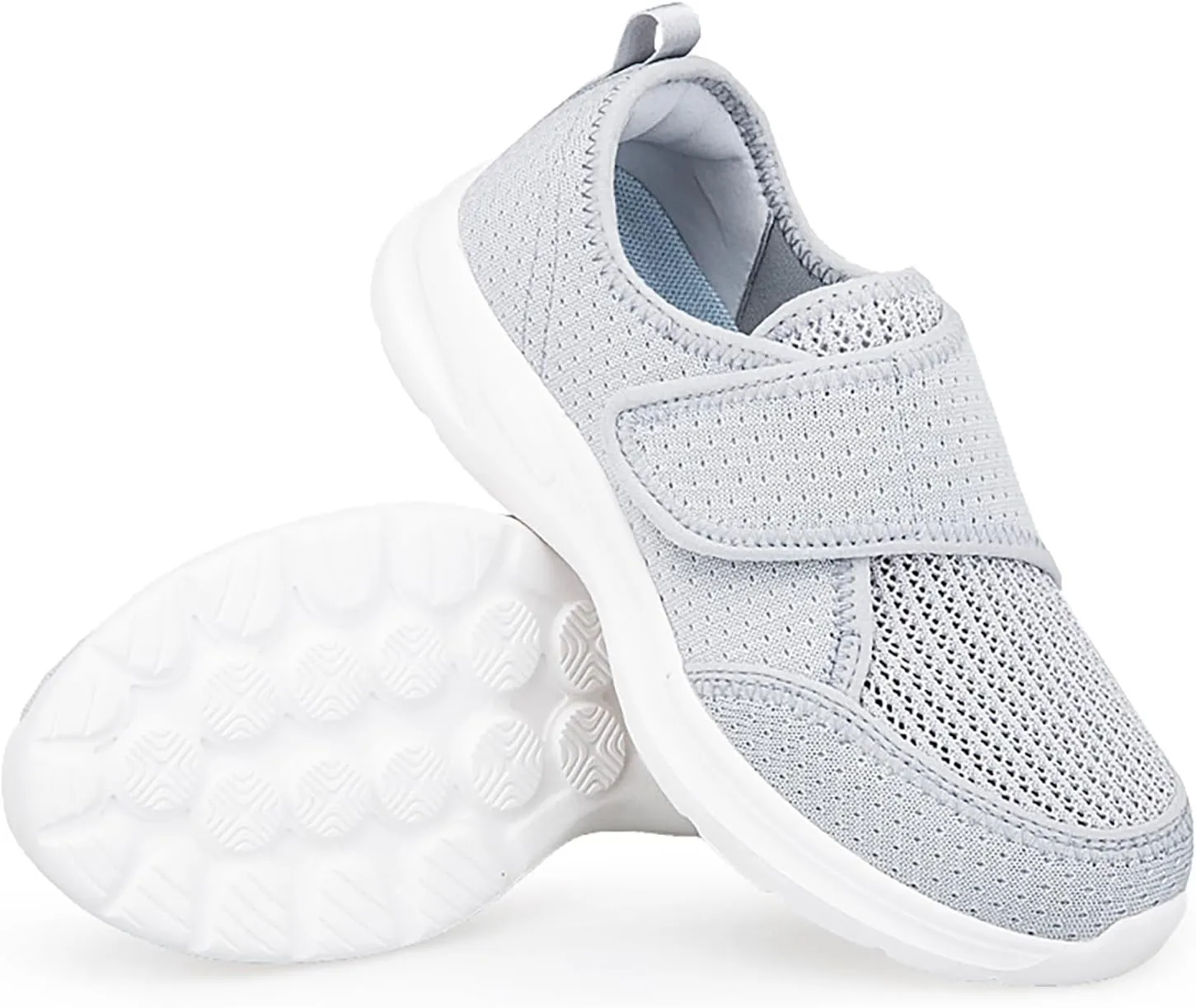Men's Women's Mesh Round Toe Hook and Loop Loafers with Arch Support Casual Breathable Slip-On Orthopedic Sneakers Comfort Lightweight Non-Slip Driving Walking Shoes