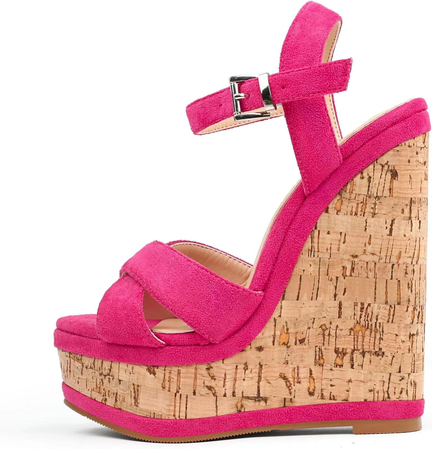 MERUMOTE Women's Fashion Platform Wedge Sandals Heeled Buckle Shoes For Summer