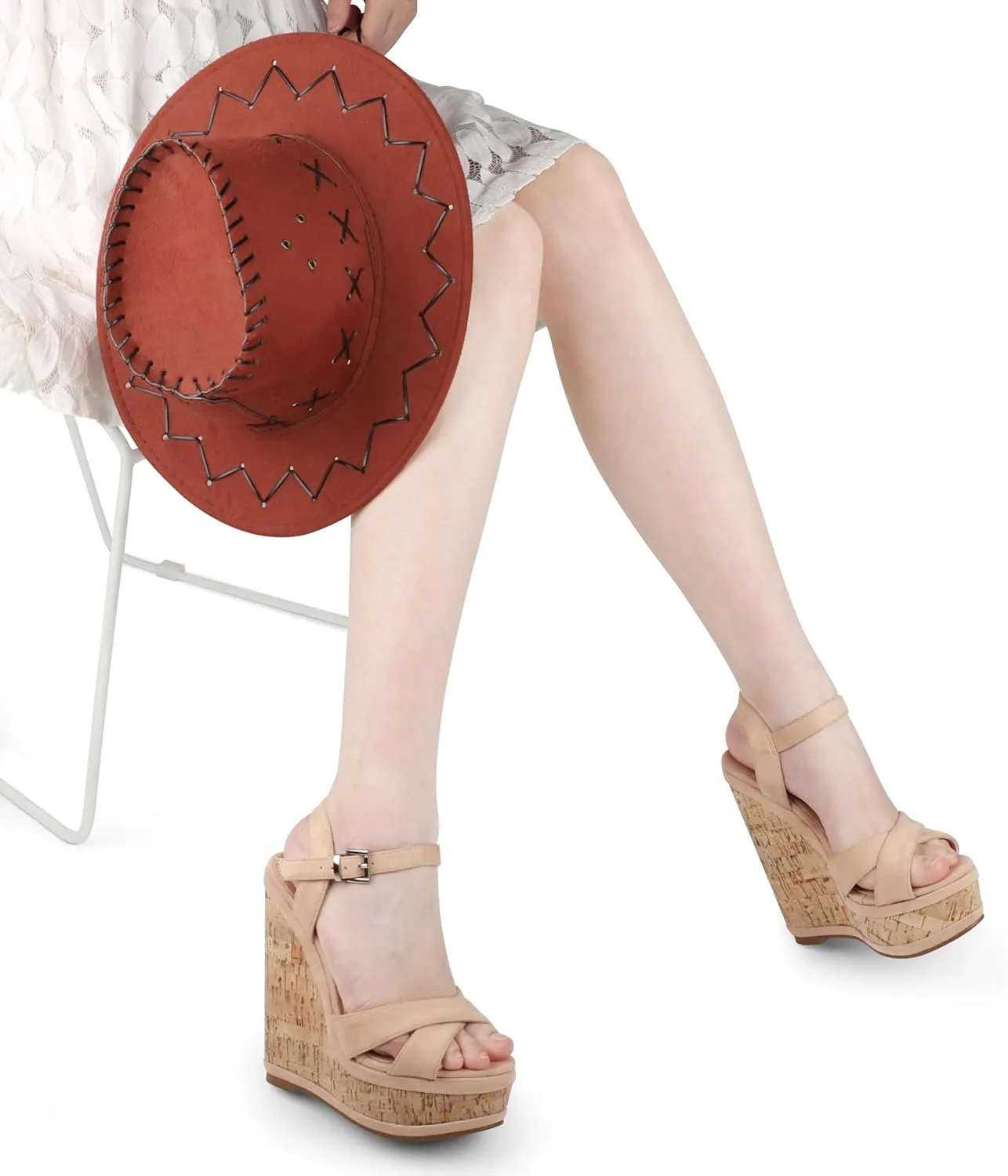 MERUMOTE Women's Fashion Platform Wedge Sandals Heeled Buckle Shoes For Summer