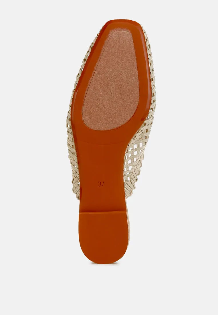 Metallic Woven Diamante Mules By RAG