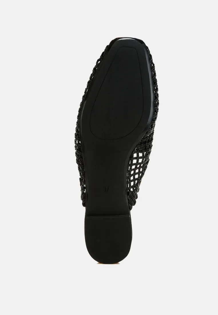 Metallic Woven Diamante Mules By RAG