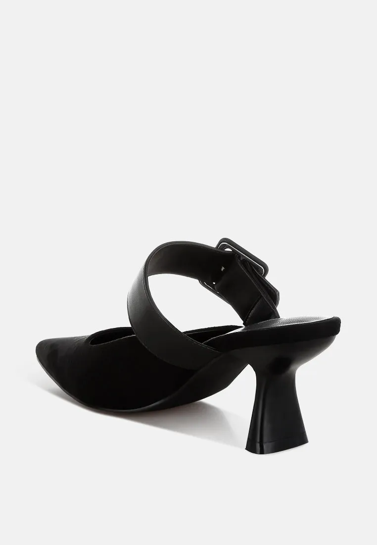 Microfiber Pointy Slip-On Mules By RAG
