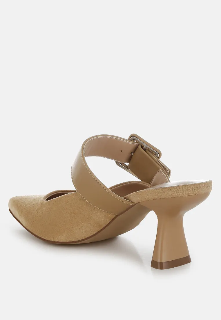 Microfiber Pointy Slip-On Mules By RAG