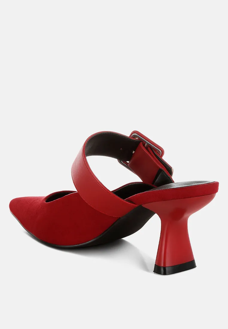 Microfiber Pointy Slip-On Mules By RAG