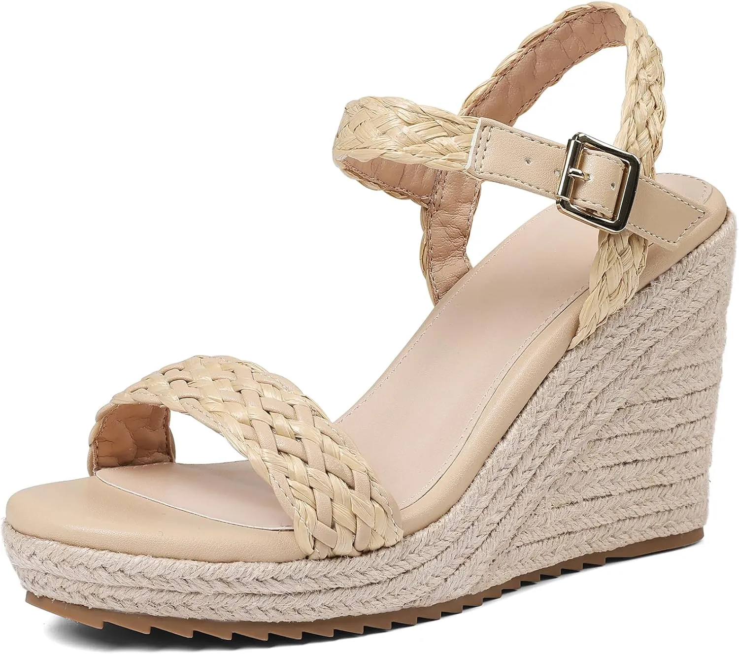 mikarka Women's Espadrille Wedge Sandals: Ankle Strap Platform Open Toe Wedges - Stylish High Heel Dressy Summer Wedges for Women, Inspired by Espadrilles