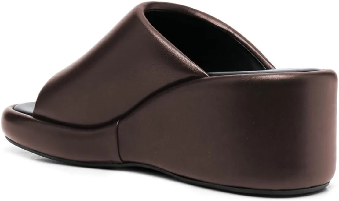 Milooey shoes Women Open Toe Platform Mules Comfy Wedge Low Heel Slippers Summer Daily Dress Sandals Party Evening Out Slide Shoes Size 4-16 US