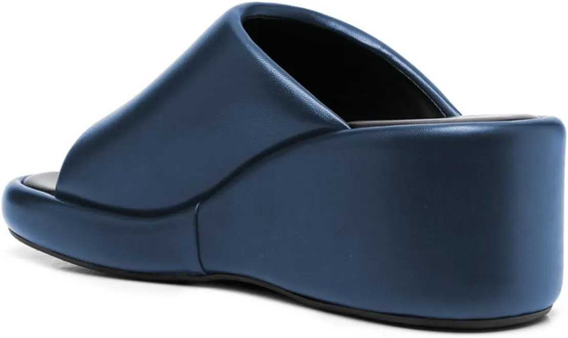 Milooey shoes Women Open Toe Platform Mules Comfy Wedge Low Heel Slippers Summer Daily Dress Sandals Party Evening Out Slide Shoes Size 4-16 US