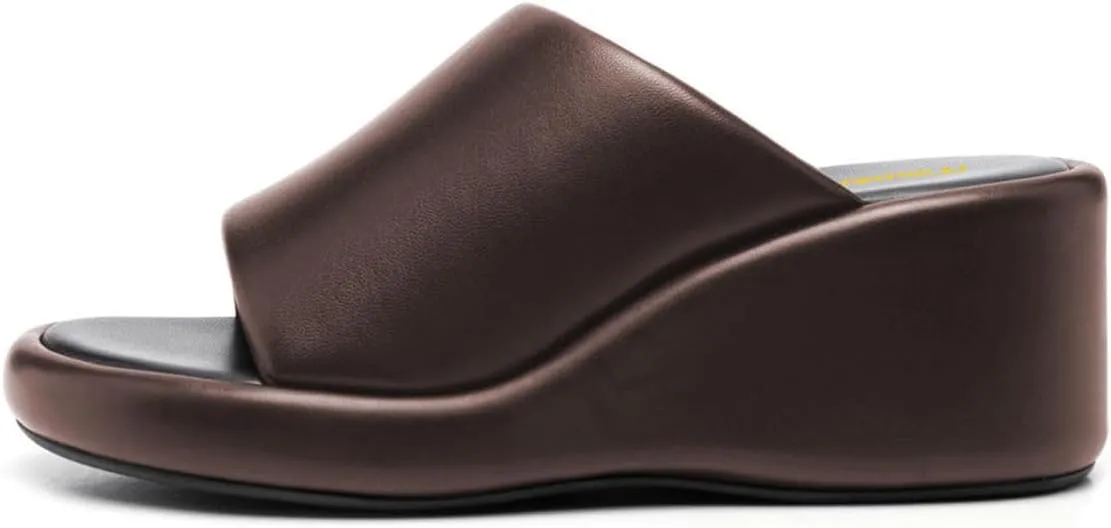 Milooey shoes Women Open Toe Platform Mules Comfy Wedge Low Heel Slippers Summer Daily Dress Sandals Party Evening Out Slide Shoes Size 4-16 US