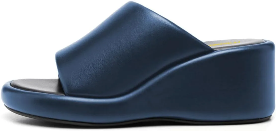 Milooey shoes Women Open Toe Platform Mules Comfy Wedge Low Heel Slippers Summer Daily Dress Sandals Party Evening Out Slide Shoes Size 4-16 US