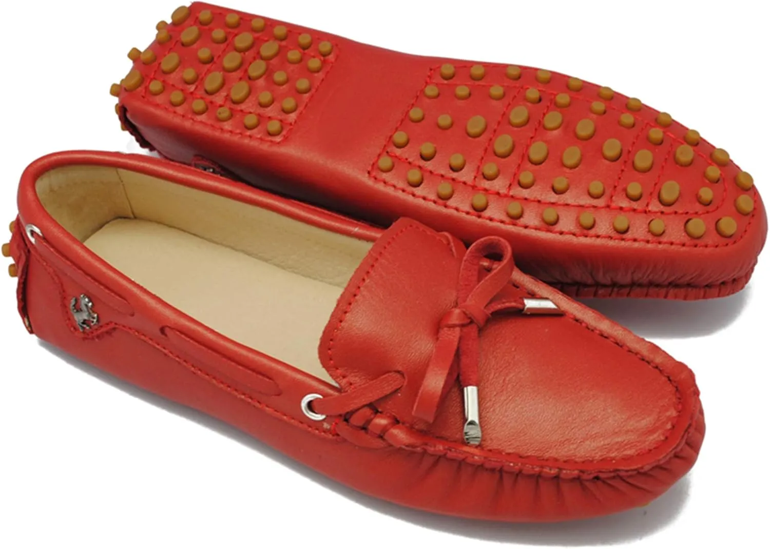 Minishion Boat Shoes for Women Comfortable Leather Loafers YB96010