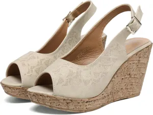 Mintzice Women's Peep Toe Casual Comfortable Dressy Adjustable Buckle Strap Slingback Platform Wedge Sandals