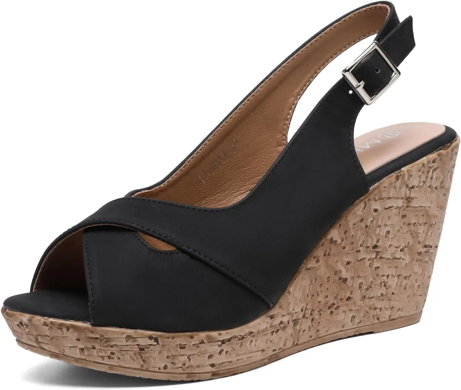 Mintzice Women's Peep Toe Casual Comfortable Dressy Adjustable Buckle Strap Slingback Platform Wedge Sandals